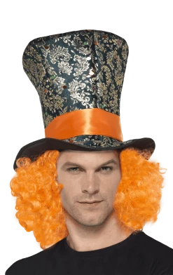 Smiffys Orange Mad Hatter Hair And Hat All Themes