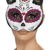 Smiffys Sugar Skull Cat Eye Facepiece