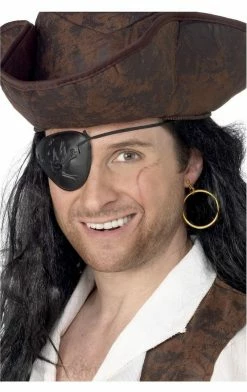 Smiffys Pirate Eye Patch And Earring Set