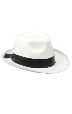 Bristol Novelty All Themes White Gangster Hat Accessory