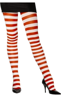 Smiffys Womens Red And White Striped Tights
