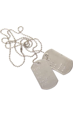 Smiffys Silver Army Dog Tag Necklace All Themes