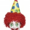 Smiffys Yellow Clown Hat With Red Wig Accessory All Themes