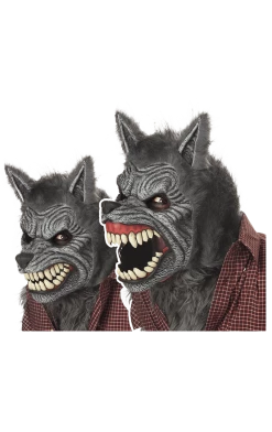 California Costumes All Themes Grey Werewolf Ani-Motion Facepiece