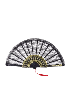 Bristol Novelty Black Lace Fan Accessory
