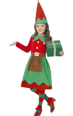 Smiffys Kids Elf Girl Christmas Costume