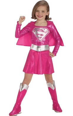 Rubies Child Pink Supergirl Super Hero Costume
