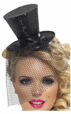 Smiffys Mini Black Glitter Top Hat All Themes