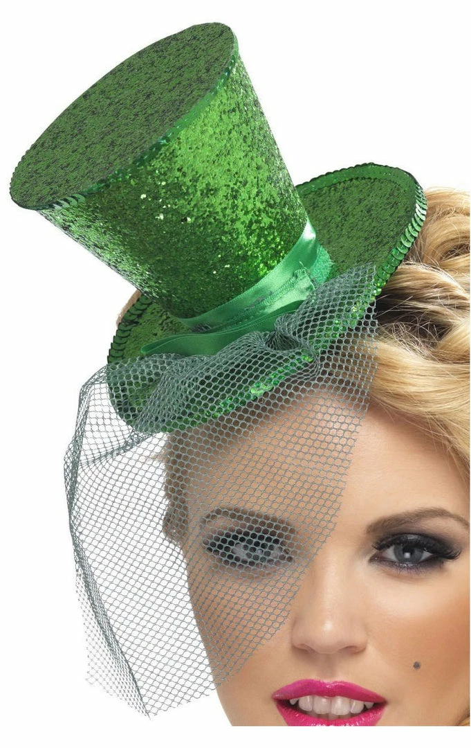 Smiffys Green Glitter Mini Top Hat All Themes 3 Smiffys Green Glitter Mini Top Hat All Themes