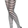 Smiffys Womens Black And White Striped Tights 1 Smiffys Womens Black And White Striped Tights