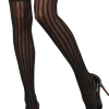 Smiffys All Themes Womens Black Striped Stockings