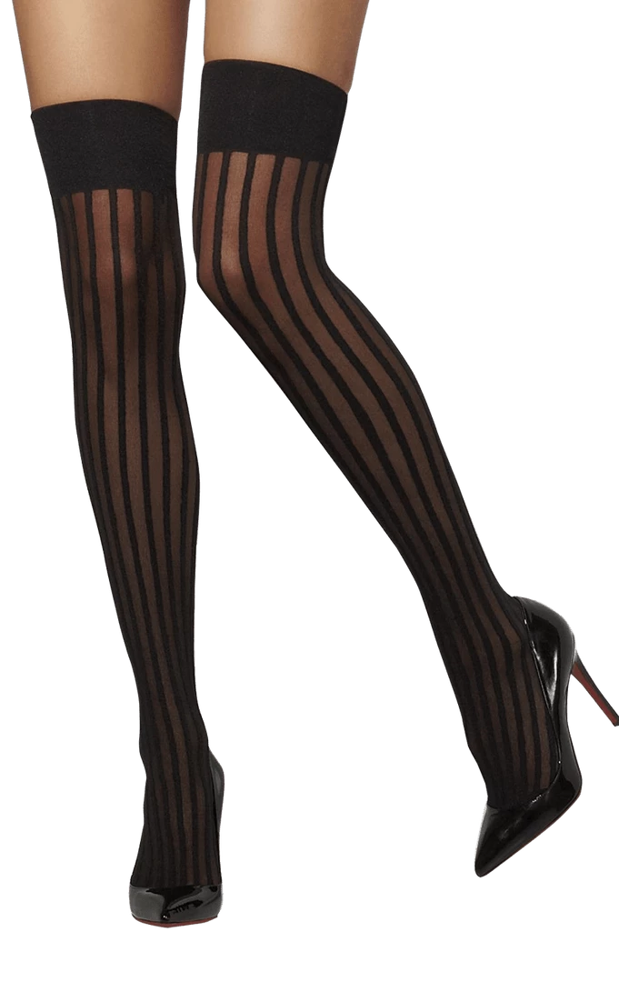 Smiffys All Themes Womens Black Striped Stockings 3 Smiffys All Themes Womens Black Striped Stockings