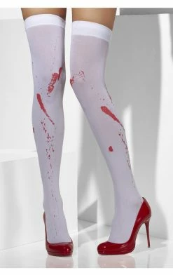 Smiffys All Themes Womens White Blood Stained Stockings