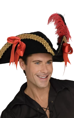 Rubies Black And Gold Pirate Hat