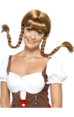 Smiffys All Themes Adult Bavarian Babe Brown Wig