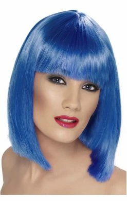 Smiffys Glam Wig Neon BLUE All Themes