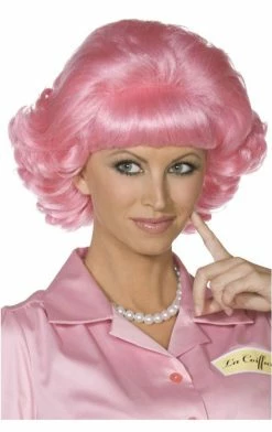 Smiffys All Themes Womens Grease Frenchy Pink Wig