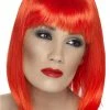 Smiffys Adult Neon Red Glam Wig