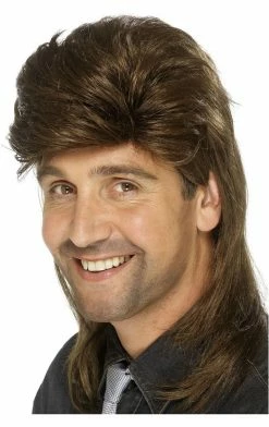Smiffys Mullet Wig (Brown) All Themes