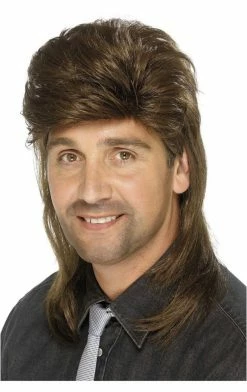 Smiffys Mullet Wig (Brown) All Themes