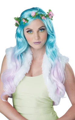 California Costumes Floral Fantasy Blue And Pink Wig All Themes