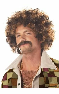 California Costumes Disco Dirt Bag Wig And Moustache