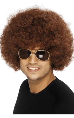 Smiffys All Themes Economy Unisex Afro Wig (BROWN)