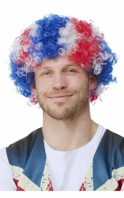 Generic Unisex Union Jack Afro Wig Around The World