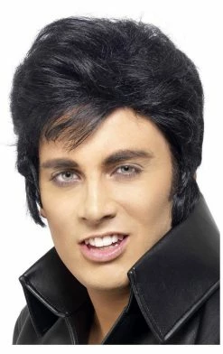 Smiffys Mens Black Elvis Wig
