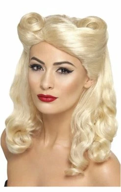 Smiffys 40s Pin Up Wig BLONDE All Themes