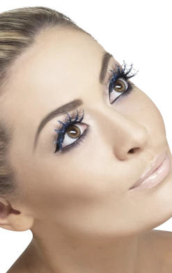 Smiffys Glitter Web Blue Eyelashes