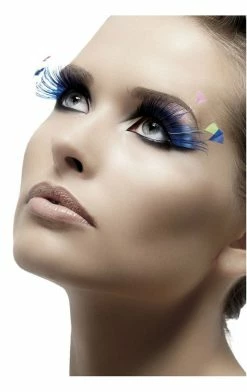 Smiffys All Themes Blue Feather Eyelashes