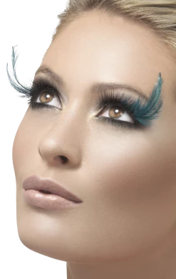 Smiffys Teal Feather Eyelashes