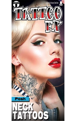 Tinsley Transfers Floral Neck Tattoo FX All Themes