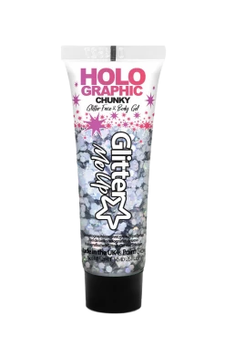 PaintGlow All Themes Silver Holographic Chunky Glitter Gel
