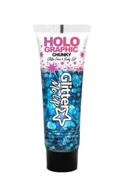 PaintGlow All Themes Blue Holographic Chunky Glitter Gel