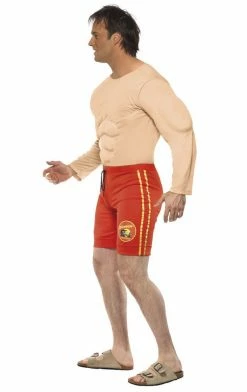 Smiffys All Themes Mens Muscle Chest Baywatch Lifeguard Costume
