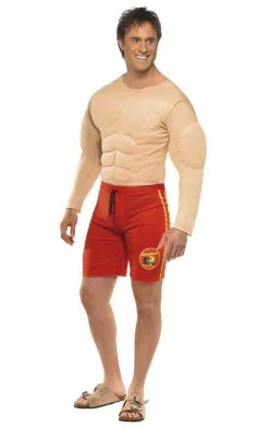 Smiffys All Themes Mens Muscle Chest Baywatch Lifeguard Costume