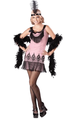 InCharacter Costumes All Themes Womens Pink Flirty Flapper Costume