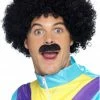 Smiffys Scouser Set Black Curly Wig And Tache