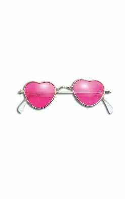 Bristol Novelty 70s Pink Heart Sunglasses All Themes