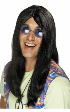 Smiffys Black 60s Hippie Wig All Themes