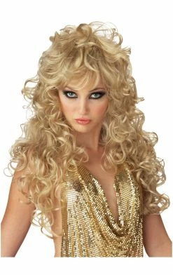 California Costumes All Themes Womens Seduction Curly Blonde Wig