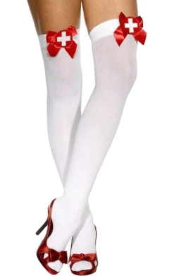 Smiffys All Themes Adult Nurse Thigh High Stockings