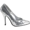 Pleaser USA All Themes Adult Silver Sequined Shoes