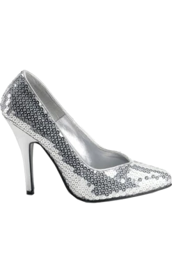 Pleaser USA All Themes Adult Silver Sequined Shoes