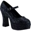 Pleaser USA All Themes Adult Black Glitter Shoes