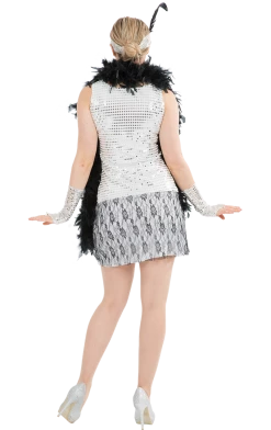 Orion Costumes Adult Silver Flapper Costume