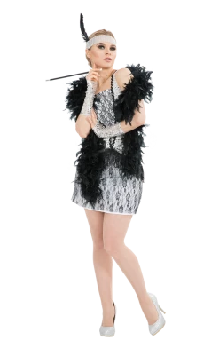 Orion Costumes Adult Silver Flapper Costume