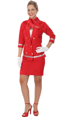 Orion Costumes Adult Sizzling Red Air Hostess Costume All Themes